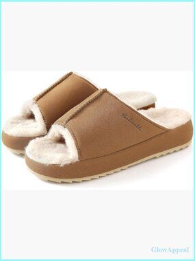 Womens Open Toe Slippers Fuzzy Comfy Memory Foam Non-slip House Shoes